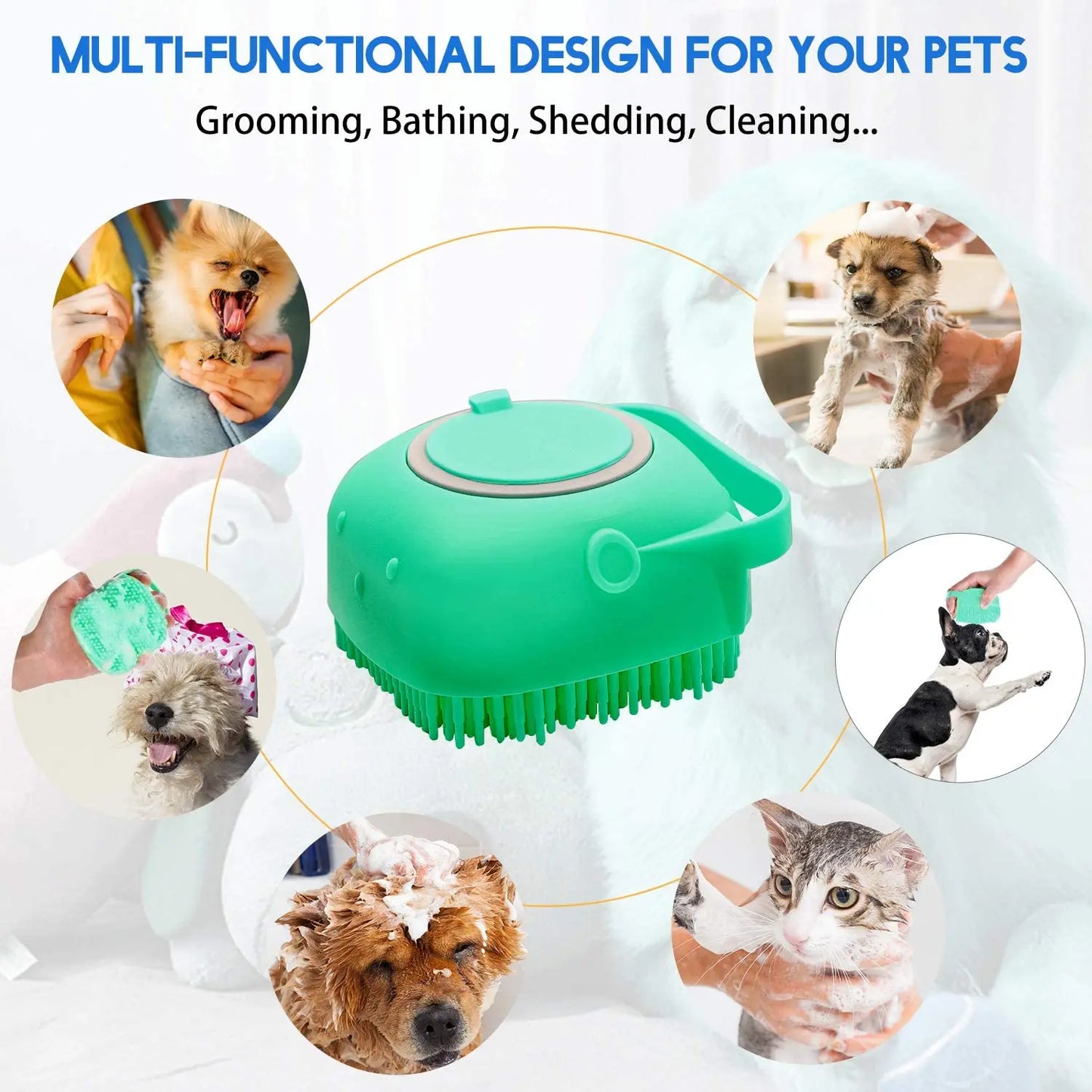 🛁🐾™Cepillo de Baño y Masaje para Mascotas