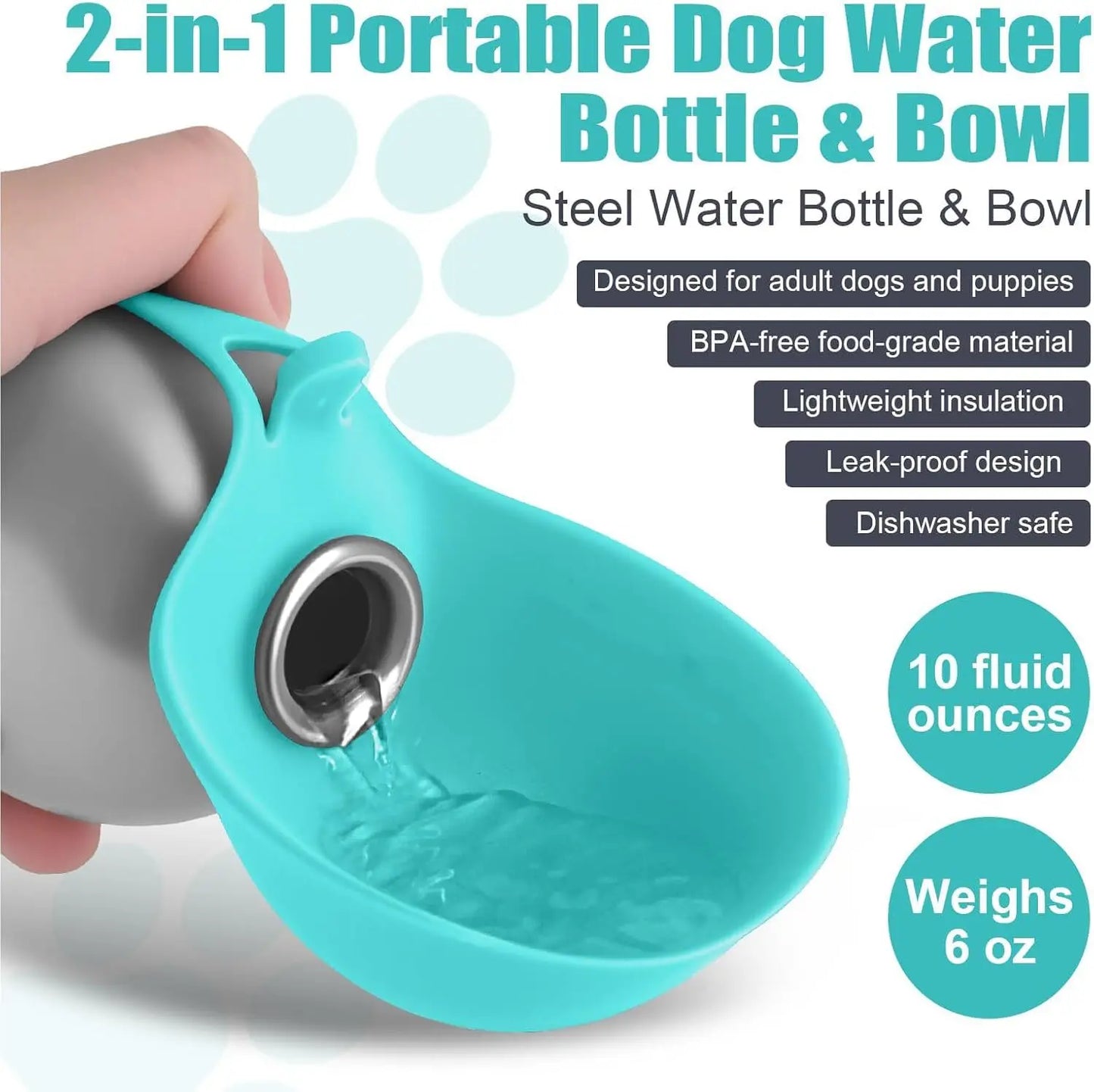 Botella Portátil 2 en 1 para Mascotas